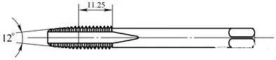 第3根丝锥的切削导向锥角修磨为12°